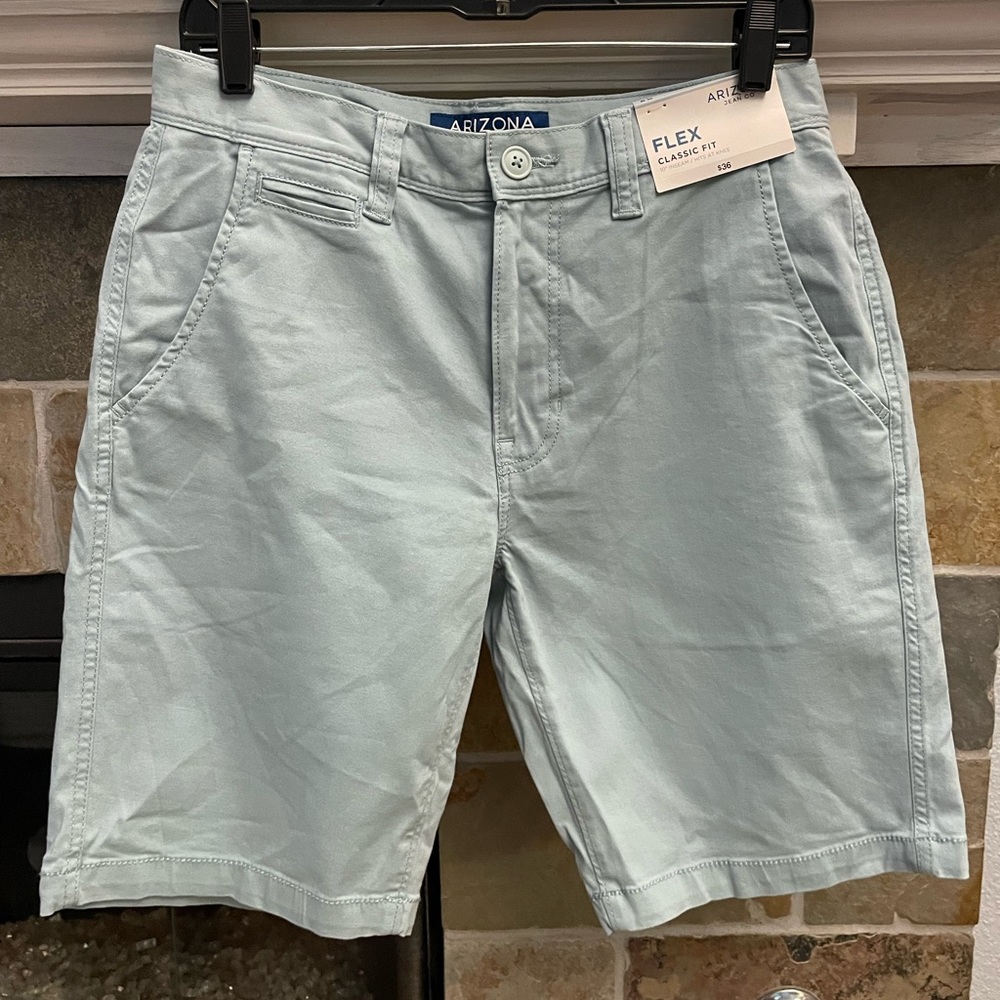 NWT Arizona Jean Shorts, 10” Inseam, $36 New, Mens Size 30” Waist, Slate Blue